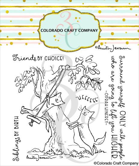 Picture of Colorado Craft Company Clear Stamps 4"X4"-Lift You Higher Cats-By Anita Jeram