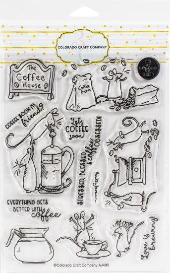 Picture of Colorado Craft Company Clear Stamps 6"X8" Coffee House-By Anita Jeram