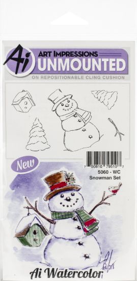 Picture of Art Impressions Watercolor Cling Rubber Stamps Snowman