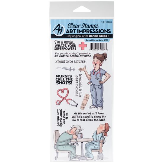 Picture of Art Impressions Work & Play Clear Stamp Set Proud Nurse