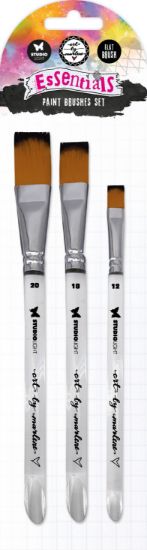 Picture of Art By Marlene Soft Nylon Brushes 3/Pkg-Cat Tongue: 3/4", 1/2", 3/8"