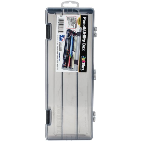Picture of ArtBin Pencil Box 12.38"X4.875"X1.75" Translucent Charcoal