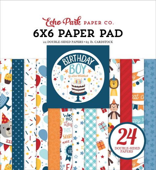Picture of Echo Park Double-Sided Paper Pad 6"X6" 24/Pkg Birthday Boy