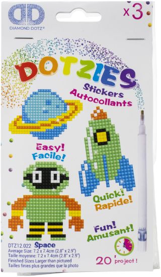 Picture of Diamond Dotz DOTZIES Stickers Facet Art Kit Multi Pack Space 3/Pkg