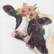 Picture of Dimensions Counted Cross Stitch Kit 12"X12" Sweet Cow (14 Count)