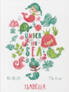 Picture of Dimensions Counted Cross Stitch Kit 12"X9" Under The Sea Birth Record (14 Count)