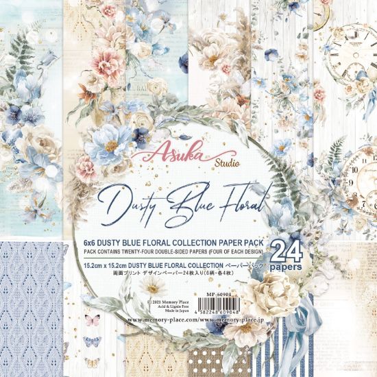 Picture of Asuka Studio Double-Sided Paper Pack 6"X6" 24/Pkg-Dusty Blue Floral
