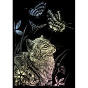 Picture of Holographic Foil Engraving Art Mini Kit 5"X7" Kitten & Butterfly