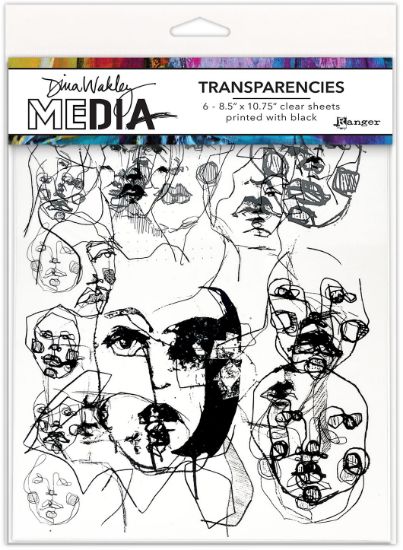 Picture of Dina Wakley Media Transparencies 8.5"X10.75" 2/Pkg-Abstract Portraits Set 1