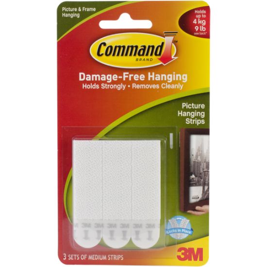 Picture of Command Medium Picture Hanging Strips White 3 Sets/Pkg