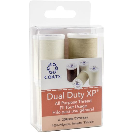 Picture of Dual Duty XP All Purpose Thread 250yd Spools 4/Pkg Dark Brown, Natural, Pearl & Tan