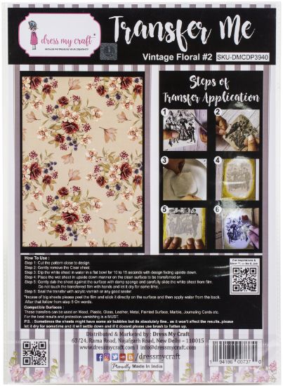Picture of Dress My Craft Transfer Me Sheet A4 Vintage Floral #2
