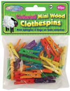 Picture of Mini Wood Clothespins Colored 1.1875" 40/Pkg