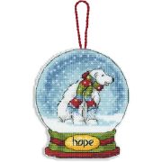 Picture of Hope Snowglobe Counted Cross Stitch Kit 3.75"X4.5" 14 Count Plastic Canvas