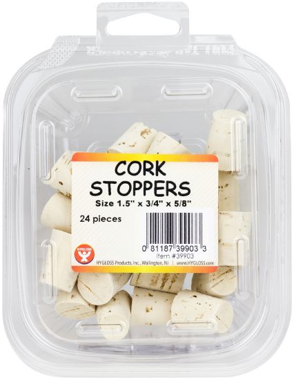Picture of Hygloss Cork Stoppers 1.5"3/4"X5/8" 24/Pkg 