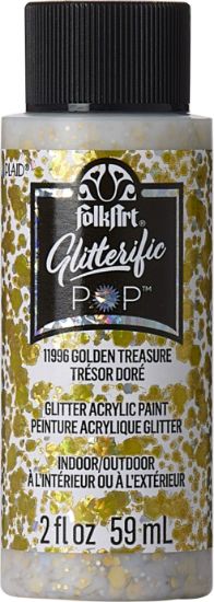 Picture of Folkart Glitterific Pop Acrylic Paint 2oz-Golden Treasure