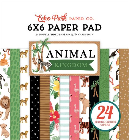 Picture of Echo Park Double-Sided Paper Pad 6"X6" 24/Pkg-Animal Kingdom