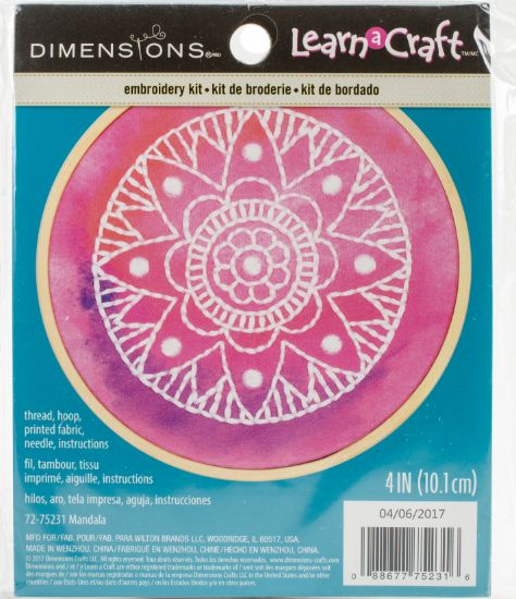 Picture of Dimensions Mini Embroidery Kit 4" Round-Mandala-Stitched In Thread