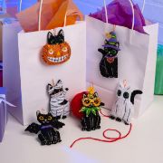 Picture of Bucilla Felt Ornaments Applique Kit Set Of 6-Purrfectly Spooky