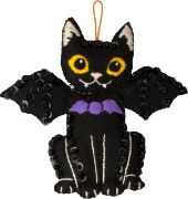 Picture of Bucilla Felt Ornaments Applique Kit Set Of 6-Purrfectly Spooky