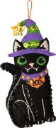 Picture of Bucilla Felt Ornaments Applique Kit Set Of 6-Purrfectly Spooky