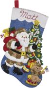 Picture of Bucilla Felt Stocking Applique Kit 18" Long Camo Santa