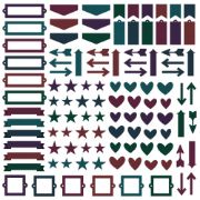 Picture of Color Vibe Chipboard Bits & Pieces 120/Pkg-Darks