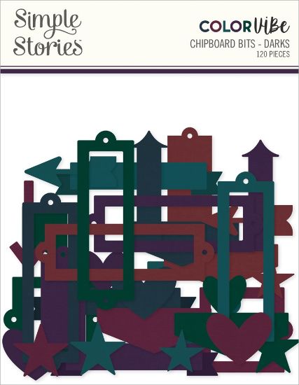 Picture of Color Vibe Chipboard Bits & Pieces 120/Pkg-Darks