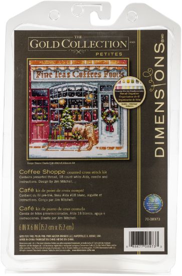 Picture of Dimensions Gold Petite Counted Cross Stitch Kit 6"X6"-Coffee Shop (18 Count)