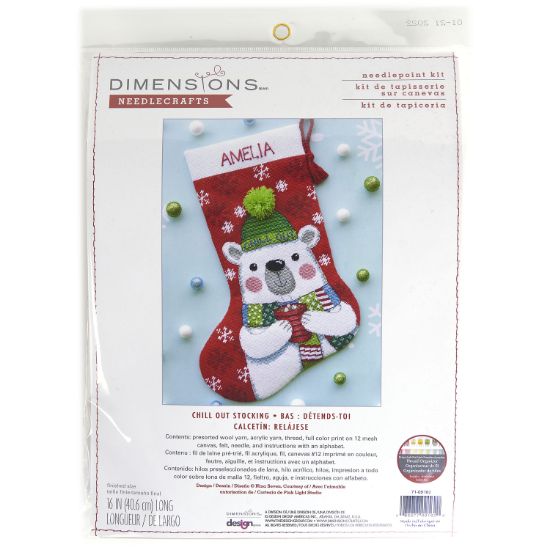 Picture of Dimensions Stocking Needlepoint Kit 16" Long-Chill Out Stitched In Wool & Yarn