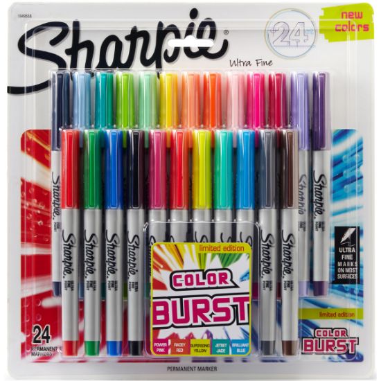 Picture of Color Burst Permanent Markers Ultra Fine 24/Pkg Assorted