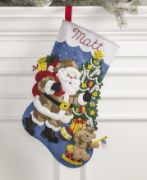 Picture of Bucilla Felt Stocking Applique Kit 18" Long Camo Santa