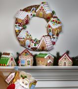 Picture of Bucilla Felt Wreath Applique Kit 15" Round Gingerbread Christmas