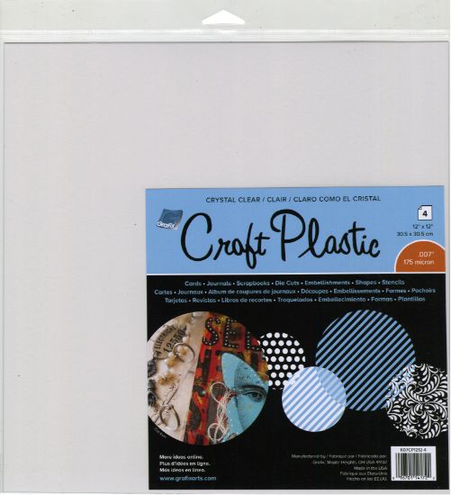 Picture of Craft Plastic Sheets 12"X12" 4/Pkg Clear .007