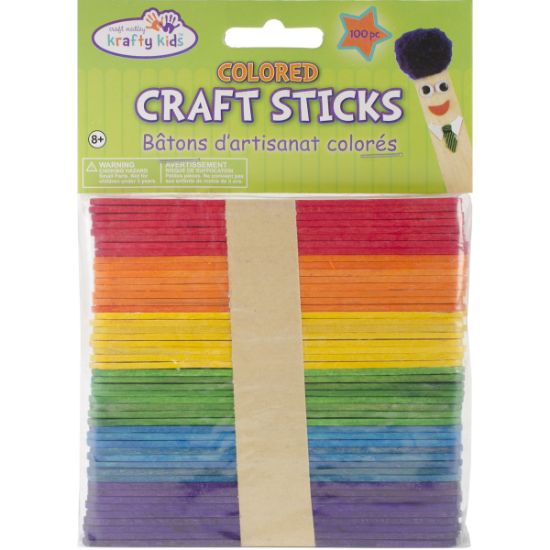 Picture of Craft Sticks Colored 4.5" 100/Pkg