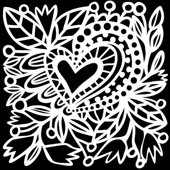 Picture of Crafter's Workshop Template 6"X6"-Botanical Heart