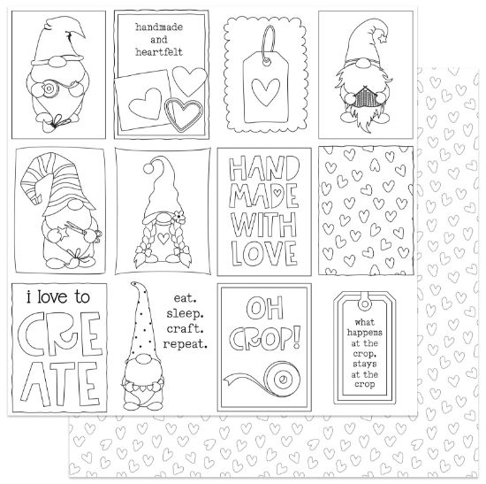 Picture of Crafting With My Gnomies Double-Sided Cardstock 12"X12" Color Me Cards