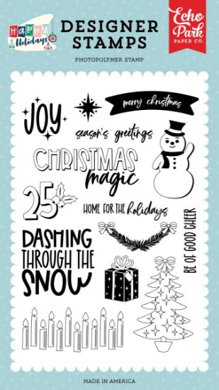 Picture of Echo Park Stamps-Dashing Through The Snow, Happy Holidays