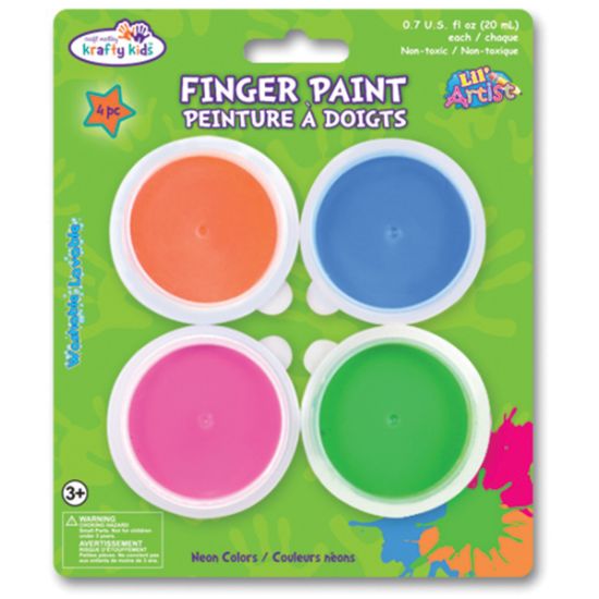 Picture of Finger Paint Tubs .7oz 4/Pkg Neons