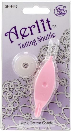 Picture of Handy Hands Aerlit Tatting Shuttle W/2 Bobbins Pink Cotton Candy