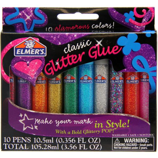Picture of Elmer's 3D Washable Glitter Glue Pens 10/Pkg Classic Rainbow
