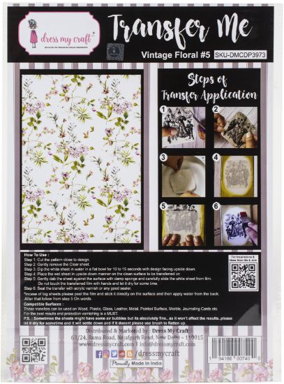 Picture of Dress My Craft Transfer Me Sheet A4 Vintage Floral #5