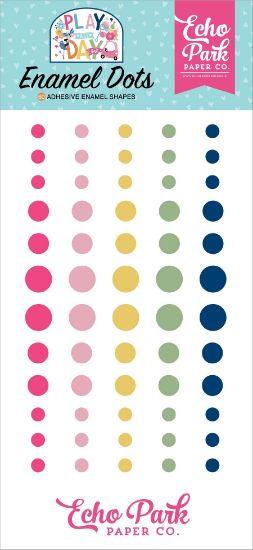 Picture of Echo Park Adhesive Enamel Dots 60/Pkg-Play All Day Girl