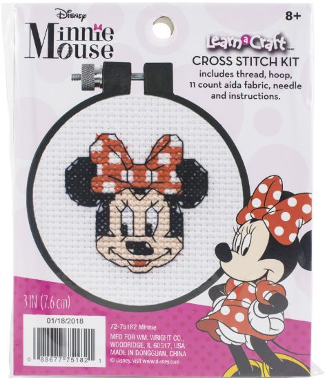 Picture of Dimensions/Learn-A-Craft Counted Cross Stitch Kit 3" Round Minnie Mouse (11 Count)