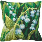 Picture of Collection D'Art Stamped Needlepoint Cushion Kit 40X40cm Muguet Gauche
