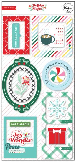 Picture of PinkFresh Chipboard Frames Stickers-Holiday Magic