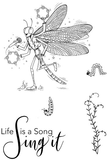 Picture of Pink Ink Designs A6 Clear Stamp-The Singer