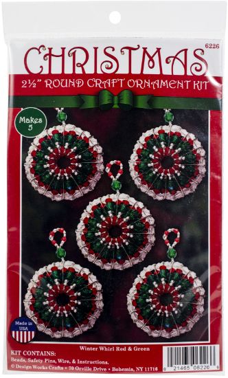Picture of Design Works Beaded Ornament Kit 2.5" Set of 5 Winter Whirl