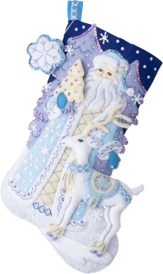 Picture of Bucilla Felt Stocking Applique Kit 18" Long-Winter Wonderland