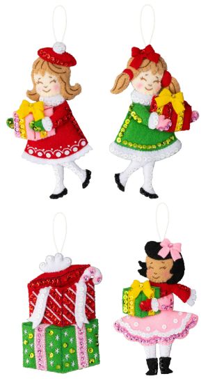 Picture of Bucilla Felt Ornaments Applique Kit Set Of 4-Last Minute Gifts